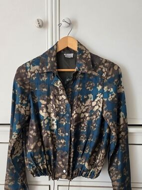100% Silk Drawstring Jacket Abstract Impressionism